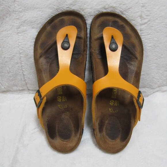 Birkenstock GIZEH Birko Flor Citrine Orange 40 R US W 9 M 7 - Picture 2 of 12